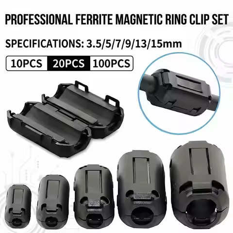 10/20/100PCS Snap-On Ferrite Core Clamp, 3.5–15mm Ring Magnetic Bead EMI RFI Noise Filter Choke for