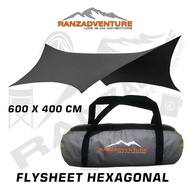 FLYSHEET HEXAGONAL KOMBINASI 4X6 FLYSHEET JENIS HEXAGONAL 400 X 600 CM-HikeZone