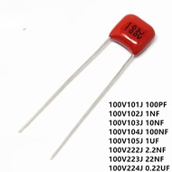 Cbb22 Capacitor 100V 100J 100PF, 100V102J 1NF, 100V10NF, 100V104J 100NF, 100V105J 1UF, 100V222J 2.22