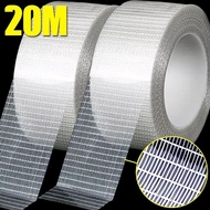 20M/Roll Practical Transparent Mesh Glass Fiber Tape Strong Fixation High Viscosity Adhesive Tape Si
