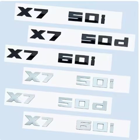Chrome Black 3D Numbers M X7M50i X7M50d X7M60i X7 M50i M60i M50d ABS Emblem for BMW X7 Series G07 Ca
