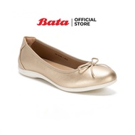 Bata Ballet Flat Shoes Closed-Toe Shiny Leather For Women Adele Model Printer Color 5512198