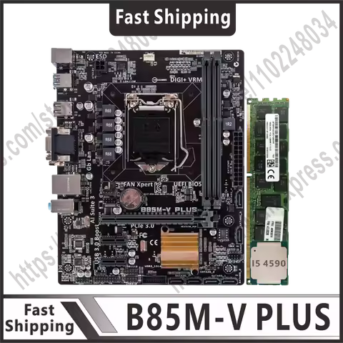 B85M motherboard kit B85M-V PLUS equipped with Core I5 4590 CPU+DDR3 8G LGA 1151 motherboard PCI-E 3