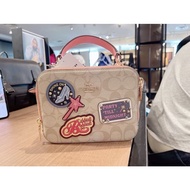 Coach × Disney New Sling Camera Bag Cinderella Princess Cute Badge Messenger Bag Women Crossbody Beg Cell Phone Bag 18*14*6.5cm