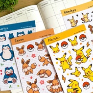 [ Pokémon ] Pikachu / Eevee / Snorlax / Mimikyu /Sticker sheet / Cute / Planner / Notebook /Unique s