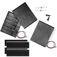 LampVPath 2PCS 9V (6 x 1.5V) 6AA Battery Holder Enclosures with Wire Leads and On/Off Switch Lid 9 V