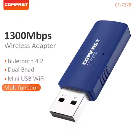 Comfast 1300Mbps Dual Band Wireless USB WiFi Adapter RTL8822BU 2.4G 5GHZ Wlan Bluetooth 4.2 Wi Fi Re