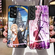 Sword Art Online Tempered Glass Phone Case For Samsung Galaxy A11 A14 A20 A30 A22 A32 A33 A34 A40 A4