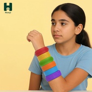 [Homyl] 6x Silicone Snap Bracelets Textured Slap Bracelets Calming Tools Reusable Snap Band for Part