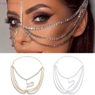 CAPPRICE Crystal Veil Face Chain Dance Party Women Hair Chain Luxury Rhinestone Cover FaceJewelry Fa