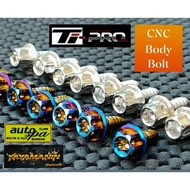 Titanium GR5 Ti-PRO SERIES and yayamanin lazer printed CNC 5x15 body bolts/screw