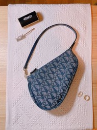 Dior 老花MINI SADDLE小馬鞍包 肩背包