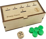 YIPPLE Penny Game - Fun Board Game Works with Pennies, Get Rid of Coins to Win, Coin Drop Game Wood 