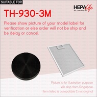 Tecno TH-930-3M / TH930-3M Compatible Cooker Hood Carbon Charcoal & Replacement Grease Filter - Hepa