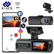 E-ACE 4K Dash Cam, Front 2160P Car Camera, 1.47" Screen Mini Dash Cam, Car Camera With Free App, Sup