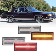 GTINTHEBOX for 1981-1988 Oldsmobile Cutlass 442 Front Amber & Rear Red LED Side Marker Light Fender 