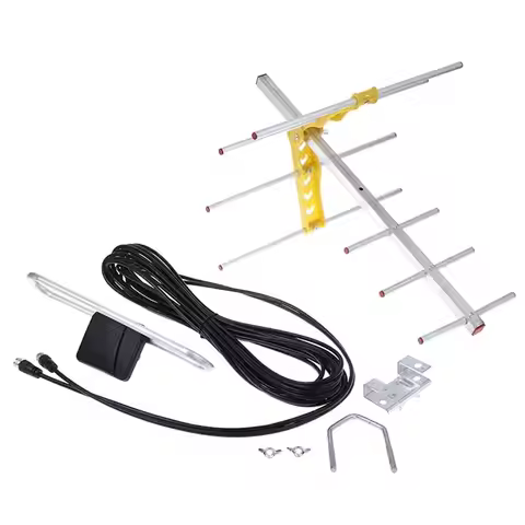 ABKN-TV Antenna 100Mile 10Db Amplified 8 For Yagi For UHF/VHF/FM HDTV Outdoor Antenna Accessories