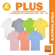 JCP x OREN SPORT Plus Size 3XL / 5XL / 7XL Honeycomb Polo T-Shirt HC01 Unisex Cotton Polyester Plain