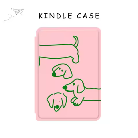 Pink Lines Sausage Dog Art Cute E-book Case For Kindle Paperwhite Colorsoft 2024 2022 2021 4 5 6 10t