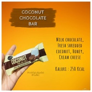 CHOCOTAINER COCONUTS ENERGY BAR 50G PER PIECE / ENERGY CHOCOLATE CHOCOTAINER / CHOCOLATE & COCONUTS 