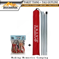Package of 1 200 cm flysheet pole including 2.5 meter x4 economical pole and flysheet package