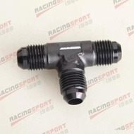 6AN AN6 AN-6 Male Flare Union Tee T-piece Fitting Adapter Aluminum Black