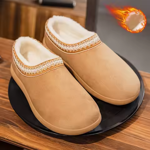 Slip-On Cotton Shoes, Casual Snow Boots, Men's Shoes
