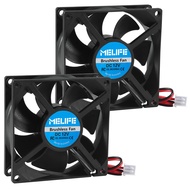 2Pcs 8025 12V DC Brushless Cooling Fan 80mm x 25mm Sleeve Bearing 2Pin Cooling Fan DIY Cooling Venti