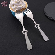 [WETK] 1Pc/Set Heart-shaped Stainless Steel Coffee Stirring Spoon Dessert Ice Cream Spoon Scoop Teas
