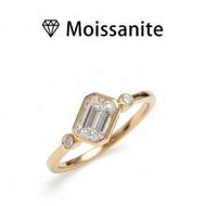 1pc Women's Engagement Ring, Asymmetrical Rectangular Ring, 2.7g S925 Sterling Silver, 2ct Moissanit