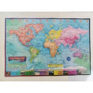World Map (political map) / Asian Map / Periodic Table (big size 12x17.5 inc) w/ plastic