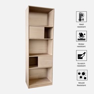 VHIVE Warwick 60cm Bookcase Display Shelf - 2 Door High 180cm Oak Storage Display Shelves Cabinet