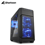 【新魅力3C】全新 Sharkoon 德國 旋剛 V1000-W 小颶風 micro-ATX 電腦機殼 (透側版)