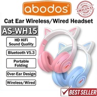 Abodos AS-WH15 Cat Ear Wireless Headset Super Bass Hifi Sound Gaming Bluetooth Headset Wired Headset