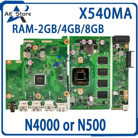 X540MA Mainboard For ASUS X543MA F540MA A540MA D540MA X540M Laptop Motherboard N4000 N5000 RAM-2GB/4