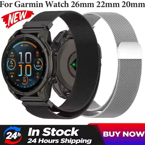 26/22/20mm Milanese Strap for Garmin Watch Tactix 8/Quatix 8 Fenix 8 E Magnetic WristBand for Garmin