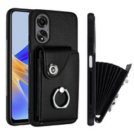 Phone Case For OPPO Reno 10 Reno 10 Pro OPPO A58 4G A78 4G A78 5G Wallet Case with Card Holder Ring 