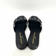 LV黑牛皮LSOLA平底拖鞋/1ABP0D