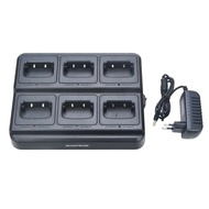 Baofeng BF-888s SIx Dock Desktop Charger & AC Plug Adapter for 888S 777S 88A Retevis H777 Walkie Tal