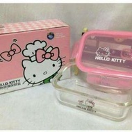 正版授權Hello Kitty 耐熱玻璃保鮮盒 1020ml(長方型) 密封盒 樂扣盒 沙拉盒 便當盒 水果盒
