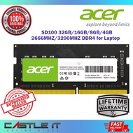 Acer Notebook Ram - SD100 for Laptop DDR4 32GB / 16GB / 8GB / 4GB - 3200MHZ 2666MHZ