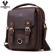 Ready Stock Fast Shipping Hummer Paul Crazy Leather Men's Shoulder Bag European American Retro First