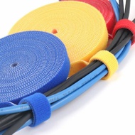 2cm Wide 5m /10m Self-adhesive Strap Tape Reusable Velcro Strap Cable Tie Fastening Tape Wire Organi