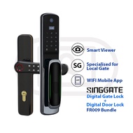 SINGGATE 【FR009 + FM021】 Door Viewer with Smart Digital Door Lock + Digital Gate Lock Bundle Set