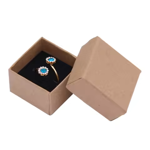 4x4x3cm Ring Box 24pcs Kraft Earrings/Pendant Gift Boxes High Quality Jewelry Organizer Display Pape