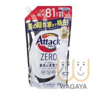KAO 花王 - Attack Zero 潔霸 單手按壓式濃縮洗衣液(白) 補充裝 810g (平行進口貨品)(版本隨機發貨)