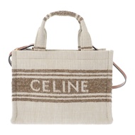CELINE  199162EZ7.18TN 2WAY bag tobacco/Tan canvas/Calfskin Women
