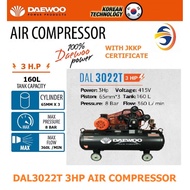 DAEWOO AIR COMPRESSOR 3HP/415V/160L/8 BAR WITH JKKP CERTIFICATE - MODEL : DAL3022T