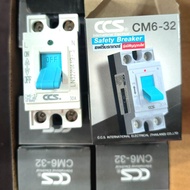 เซฟตี้เบรกเกอร์ เบรกเกอร์ไฟ  CCS 30A มีไฟโชว์ Safety Breaker รุ่น CM6-32 แบรนด์ CCS ตัดไฟอัตโนมัติ