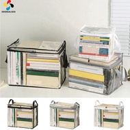 OKDEALS01 PVC Book Storage Bag Dustroof Transparent Books Collection Container Portable Collapsible Comic Book Storage Bag for Student